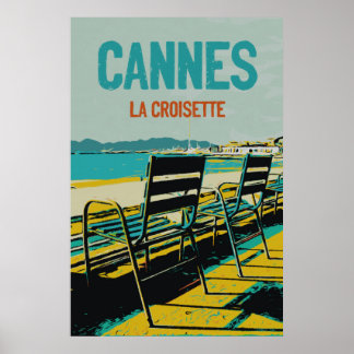 Cannes Côte d'Azur La Croisette Illust Frankrike Poster