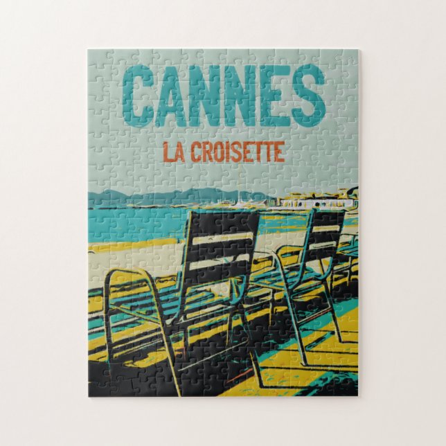 Cannes Côte d'Azur La Croisette Illust Frankrike Pussel (Vertikal)