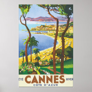 Cannes Cote D'Azur Vintage resor Poster
