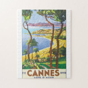 Cannes Cote d'Azur vintage resoraffisch Pussel