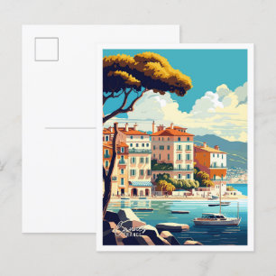 Cannes Frankrike Art Vintage resor Illustration Vykort