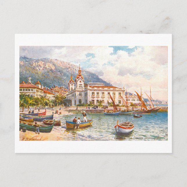 Cannes Frankrike Casino Vintage vykort (Framsida)