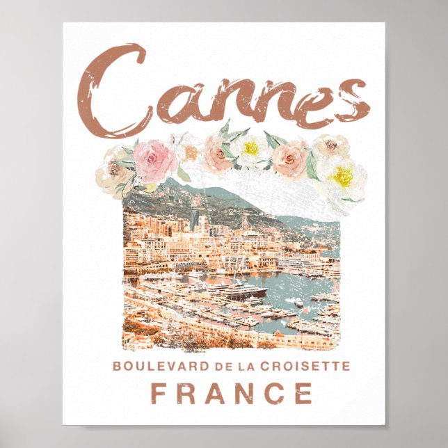 Cannes Frankrike Fransk Riviera Festival Vintage Poster (Framsidan)