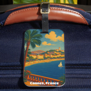 Cannes Frankrike Fransk Riviera Vintage Bagagebricka