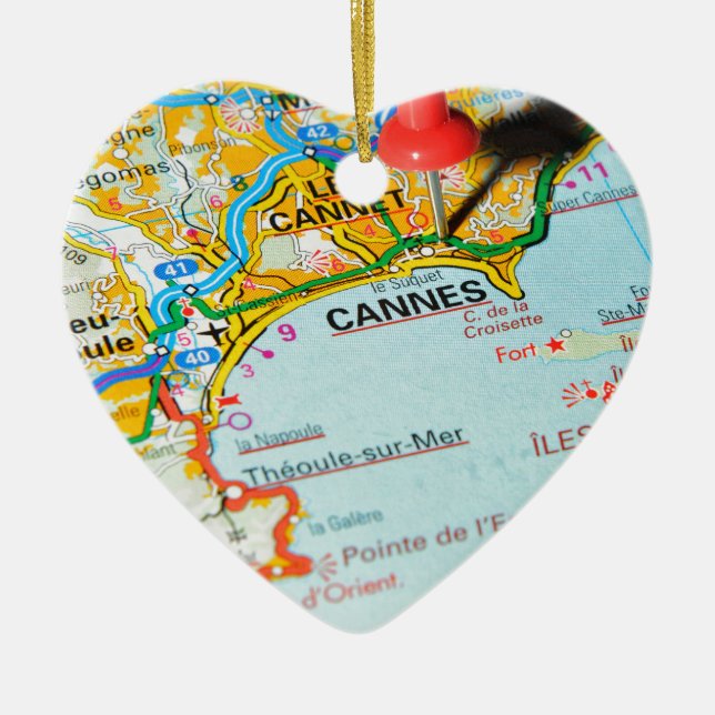 Cannes frankrike julgransprydnad keramik (Framsidan)