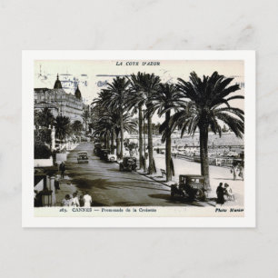Cannes, Frankrike, Promened de la Croisette Vintag Vykort
