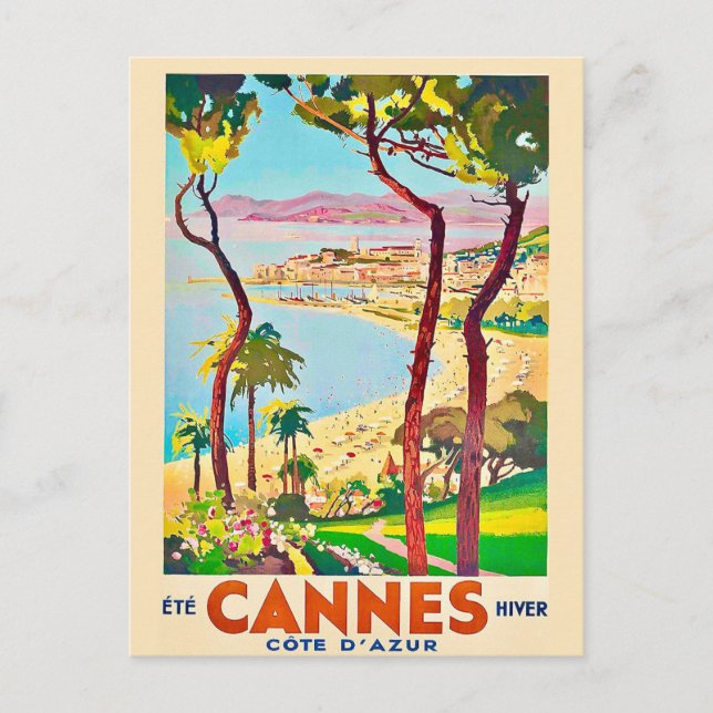 Cannes Frankrike Resa vykort (Framsida)