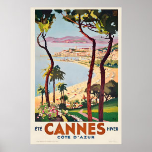 Cannes Frankrike Vintage Resa Postertryck Poster