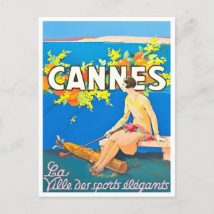 Cannes Frankrike vintage resor Vykort