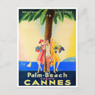 Cannes Frankrike vintage resor Vykort