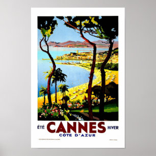 Cannes frankrikevintage resor poster