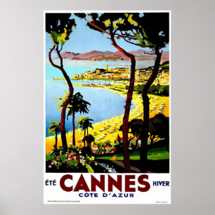 Cannes frankrikevintage resor poster