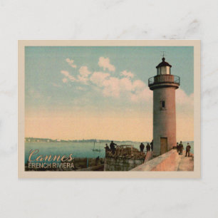 Cannes Fransk Riviera Lighthouse Frankrike Vykort