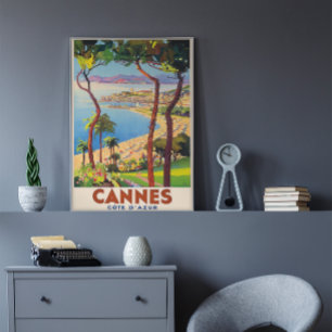 Cannes-Fransk Riviera Vintage resor Poser Poster