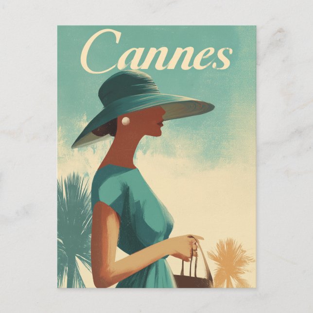 Cannes mode vintage vykort (Framsida)