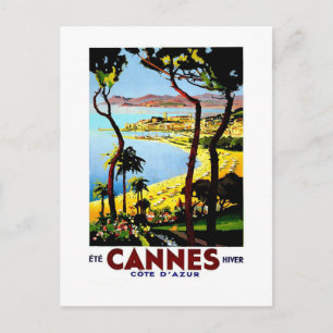 Cannes och Cote D'Azur Vintage affisch-kort Vykort