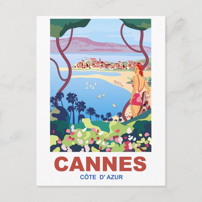 Cannes, Utsikt över Franska Rivieran Vykort (Framsida)