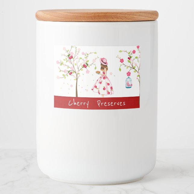 Canning-etikett för Cherry Preserve Mat Etiketter (Framsida)