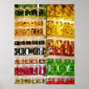Canning Food Preserving Watercolor Art Poster