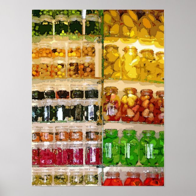Canning Food Preserving Watercolor Art Poster (Framsidan)