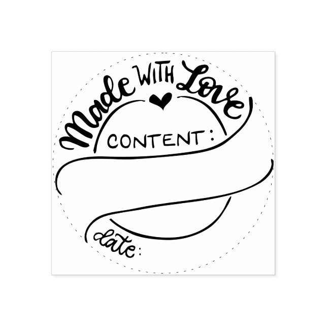 Canning frimärke - made with kärlek - Rubber Frimä Stämpel (Tryck)