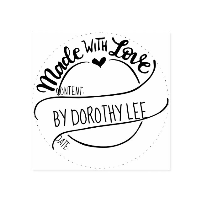 Canning frimärke - tillverkat med kärlek Personlig Stämpel (Tryck)