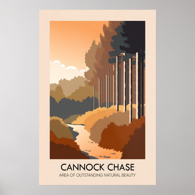 Cannock Chase AONB Reseskylt Poster (Framsidan)