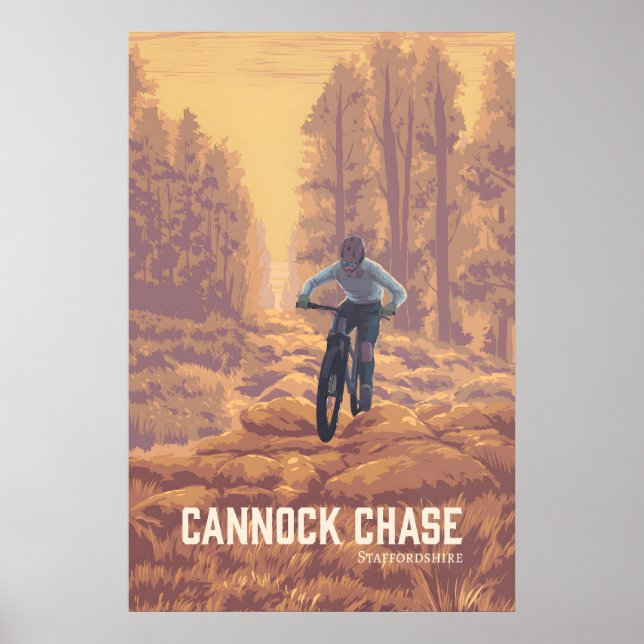 Cannock Chase Mountainbike-reseaffisch Poster (Framsidan)