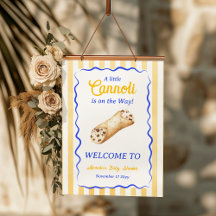 Cannoli Gul Blå Italiensk Baby Shower Välkommen