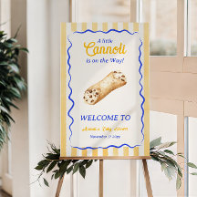 Cannoli Gul Blå Italiensk Baby Shower Välkommen