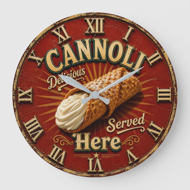 Cannoli Italian Bakery Kitchen Pastry Gift Stor Klocka (Framsida)