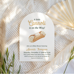 Cannoli Könsneutral Beige Italiensk Baby Shower Inbjudningar