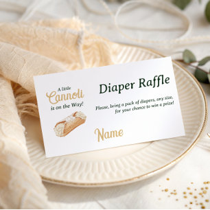 Cannoli Neutral Beige Italiensk Baby Shower Blöja Tilläggskort