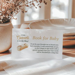 Cannoli Neutral Beige Italiensk Bok För Baby Showe Tilläggskort