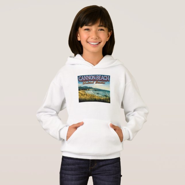 CANNON BEACH - HAYSTACK STEN - OREGON USA T SHIRT (Hel framsida)