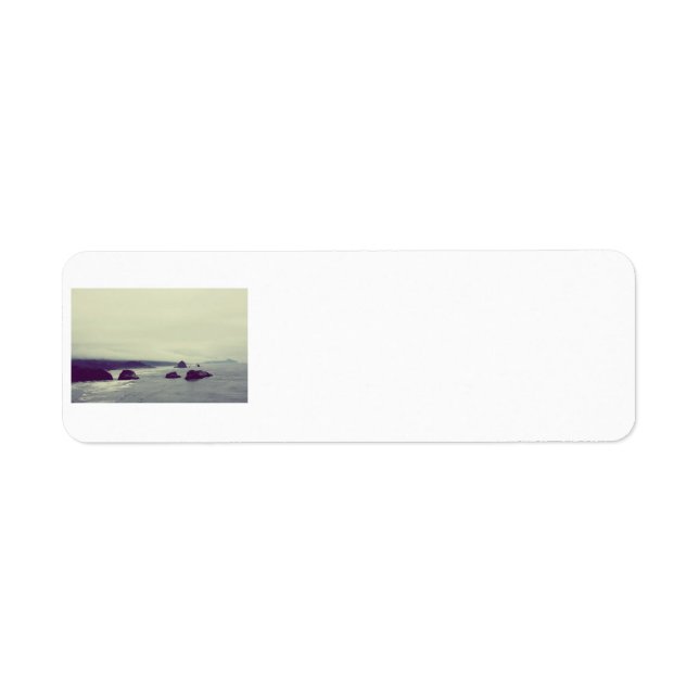 Cannon Beach Labels Oregon Returadress Etikett (Framsidan)