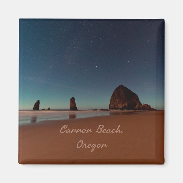 Cannon Beach Oregon Haystack Sten Magnet (Framsidan)