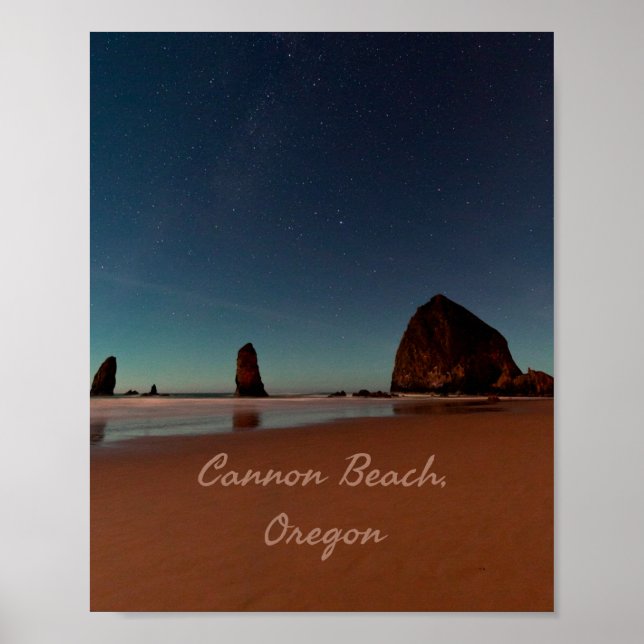Cannon Beach Oregon Haystack Sten Poster (Framsidan)