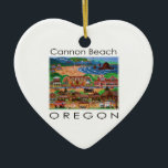 Cannon Beach ~ Oregon Julgransprydnad Keramik<br><div class="desc">Det skulle inte vara sommar utan att besöka den vackra staden Cannon Beach, Oregon. Cannon Beach fylls med ljud i Stilla havet som kraschar mot Haystack Sten. Staden skryter med utmärkta restauranger, en sjudande konst, och fina och ovanliga butiker. Ett måste för alla som besöker Stillahavsområdet i nordväst. Bilden kommer...</div>