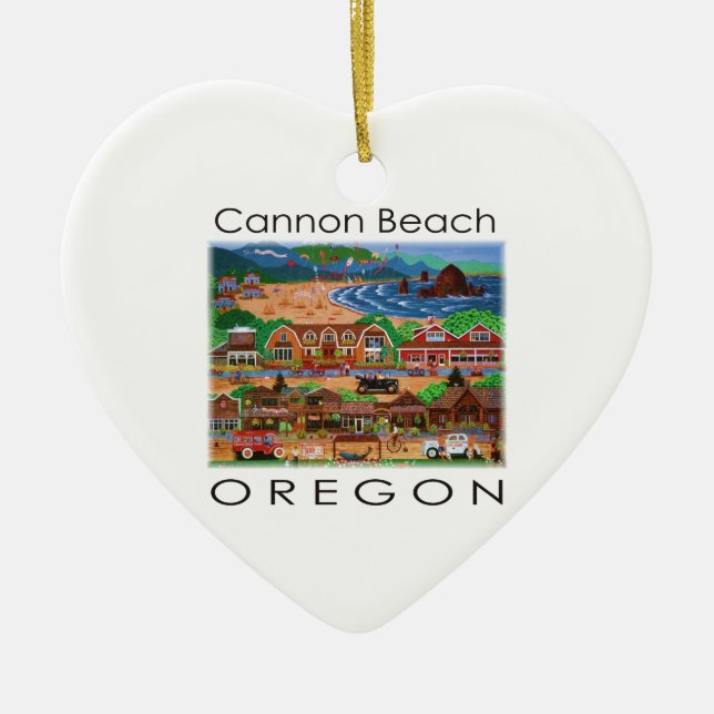 Cannon Beach ~ Oregon Julgransprydnad Keramik (Framsidan)