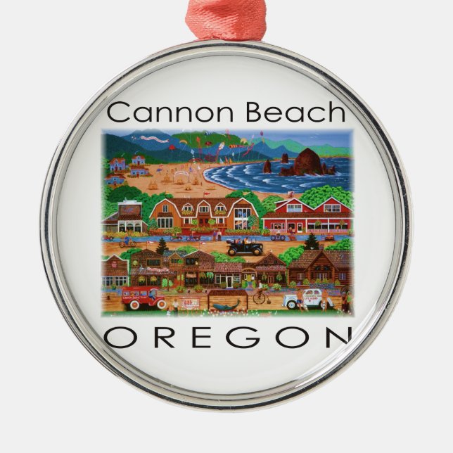 Cannon Beach ~ Oregon Julgransprydnad Metall (Framsidan)