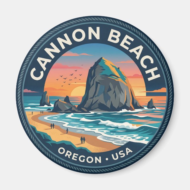 Cannon Beach Oregon Magnet (Framsidan)