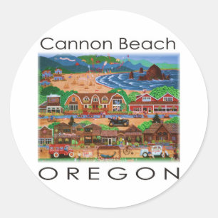 Cannon Beach ~ Oregon Runt Klistermärke