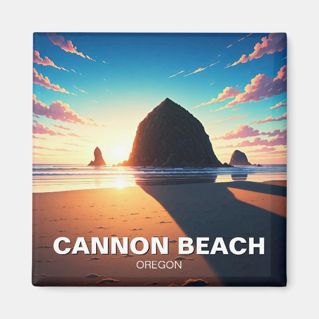 Cannon Beach Oregon sunset Magnet (Framsidan)