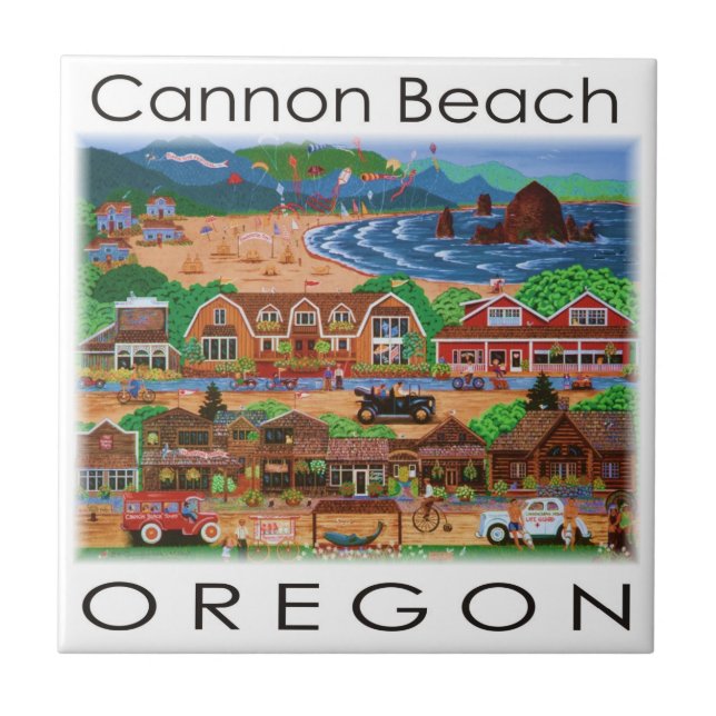 Cannon Beach Oregon Tile Kakelplatta (Framsidan)