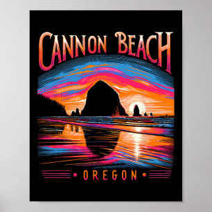 Cannon Beach Oregon Travel, sommarfamiljevacering Poster