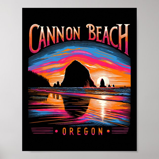 Cannon Beach Oregon Travel, sommarfamiljevacering Poster (Framsidan)