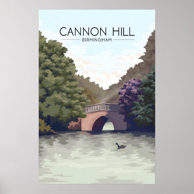 Cannon Hill Birmingham Resemålningaffisch Poster (Framsidan)