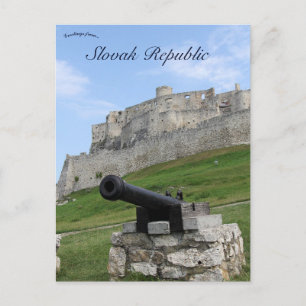 Cannon i Spis Castle Slovakiska republiken Vykort