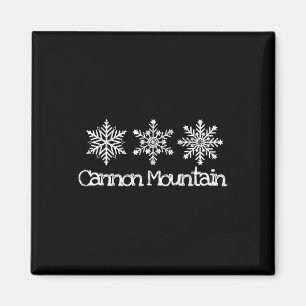 Cannon Mountain Franconia Notch Snowflakes Skidor Magnet